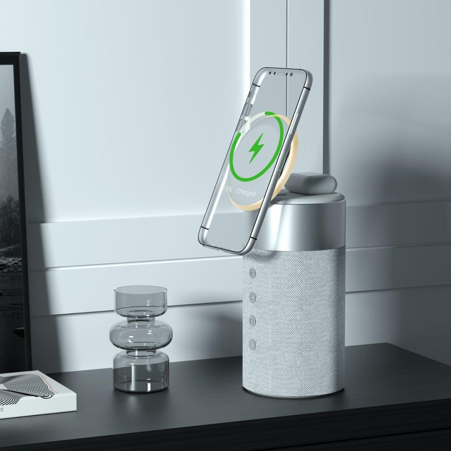 Draadloze Speaker met Oplaadfunctie – 3-in-1 Bluetooth Speaker, MagSafe Powerbank & Sfeerverlichting