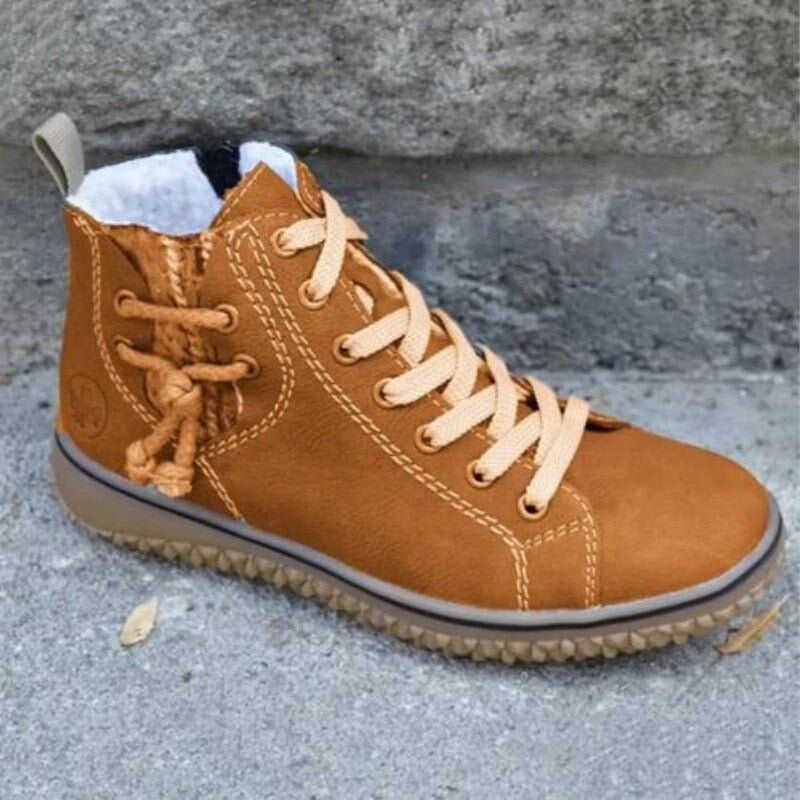 Dames Chelsea Boots Warm Met Vet Leer Zwart