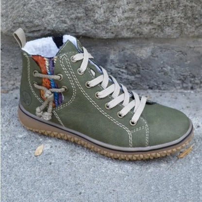 Dames Chelsea Boots Warm Met Vet Leer Zwart