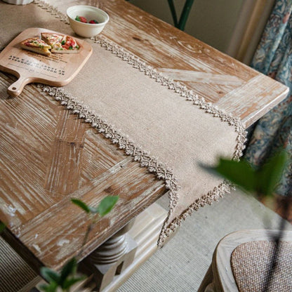 Tafelloper jute 30x180 cm beige eettafel decoratie rustiek boho tafellinnen tafel styling interieur