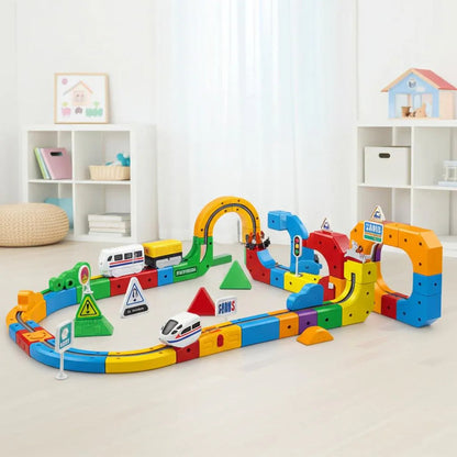 Magnetisch Treinbaan Bouwset 3D STEM Educatief Speelgoed Creatief Constructieset voor Kinderen Ontwikkelend