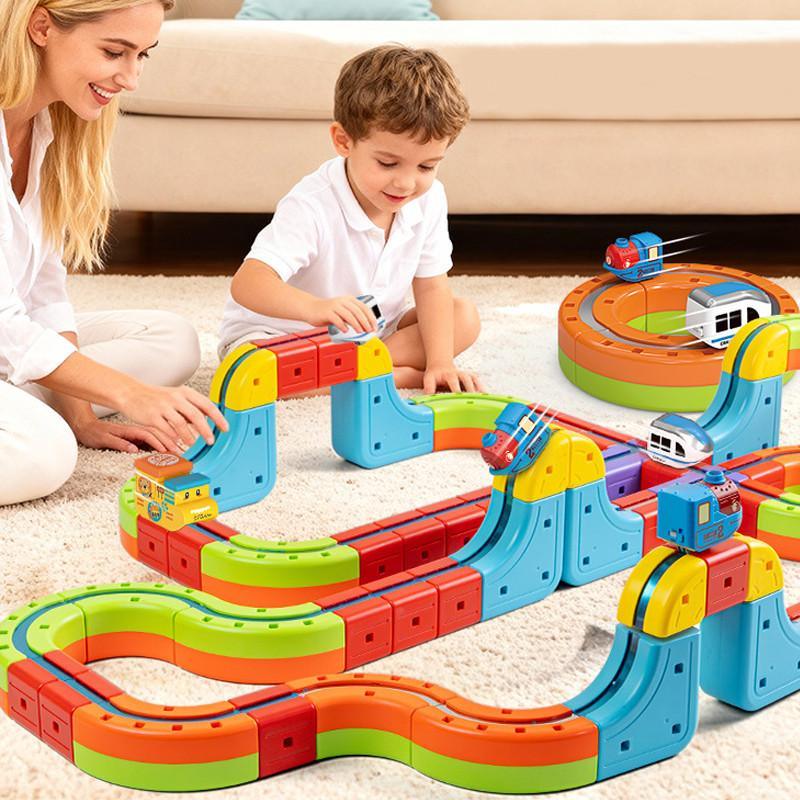 Magnetisch Treinbaan Bouwset 3D STEM Educatief Speelgoed Creatief Constructieset voor Kinderen Ontwikkelend