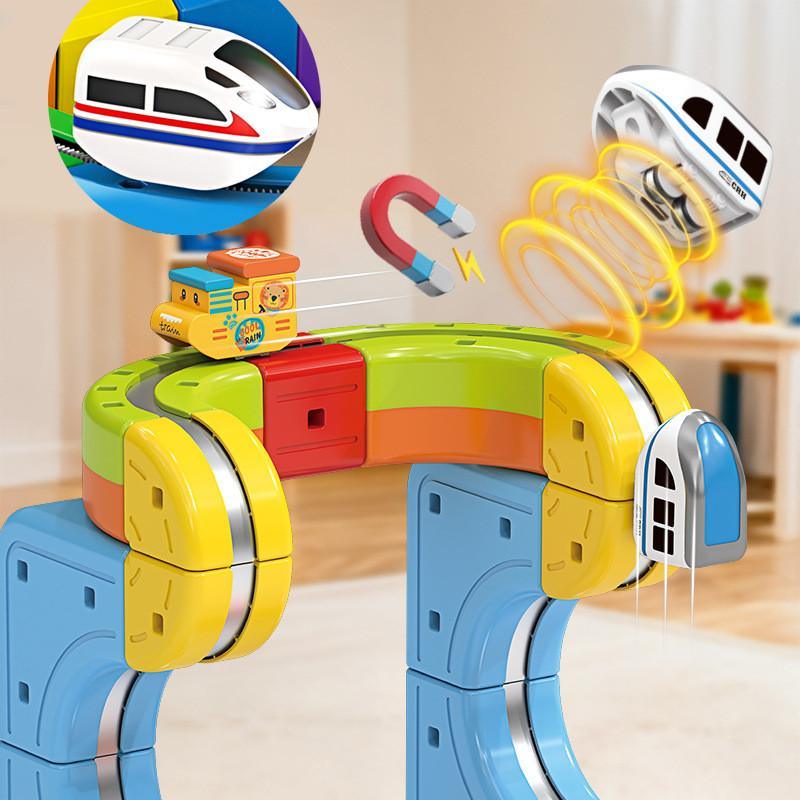 Magnetisch Treinbaan Bouwset 3D STEM Educatief Speelgoed Creatief Constructieset voor Kinderen Ontwikkelend