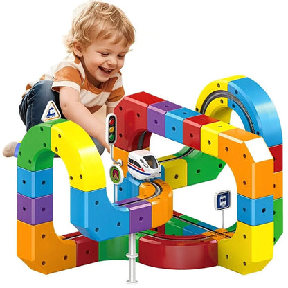 Magnetisch Treinbaan Bouwset 3D STEM Educatief Speelgoed Creatief Constructieset voor Kinderen Ontwikkelend