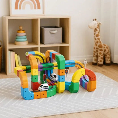 Magnetisch Treinbaan Bouwset 3D STEM Educatief Speelgoed Creatief Constructieset voor Kinderen Ontwikkelend