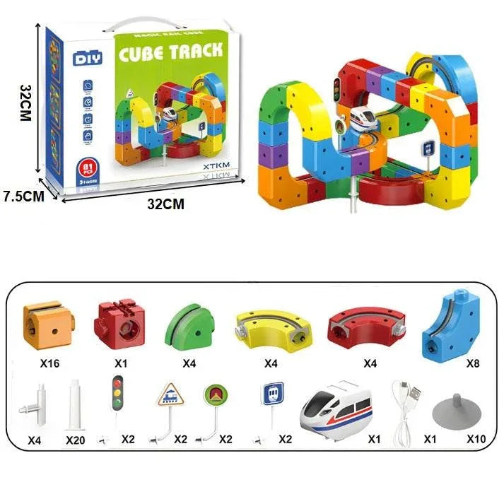 Magnetisch Treinbaan Bouwset 3D STEM Educatief Speelgoed Creatief Constructieset voor Kinderen Ontwikkelend