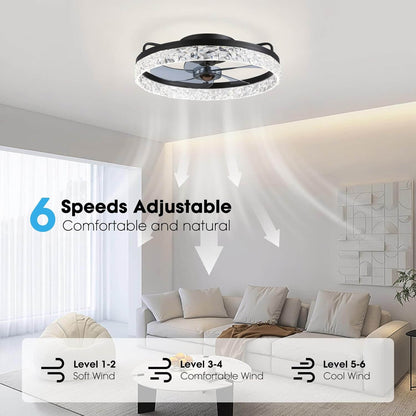 Plafondventilator met Verlichting Rond LED Dimbaar Afstandsbediening Zwart Goud Wit Modern