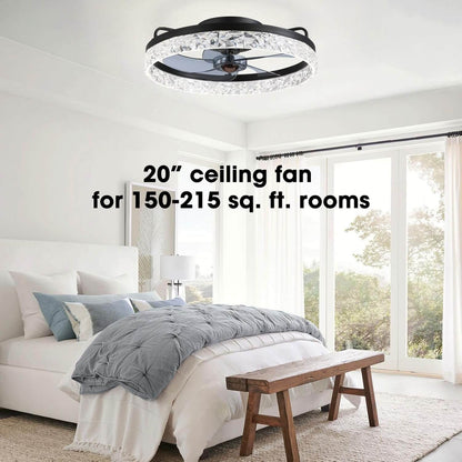 Plafondventilator met Verlichting Rond LED Dimbaar Afstandsbediening Zwart Goud Wit Modern