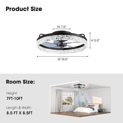 Plafondventilator met Verlichting Rond LED Dimbaar Afstandsbediening Zwart Goud Wit Modern