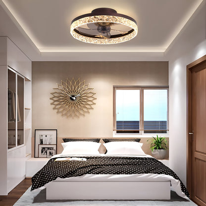 Plafondventilator met Verlichting Rond LED Dimbaar Afstandsbediening Zwart Goud Wit Modern