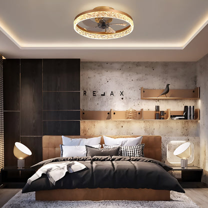 Plafondventilator met Verlichting Rond LED Dimbaar Afstandsbediening Zwart Goud Wit Modern