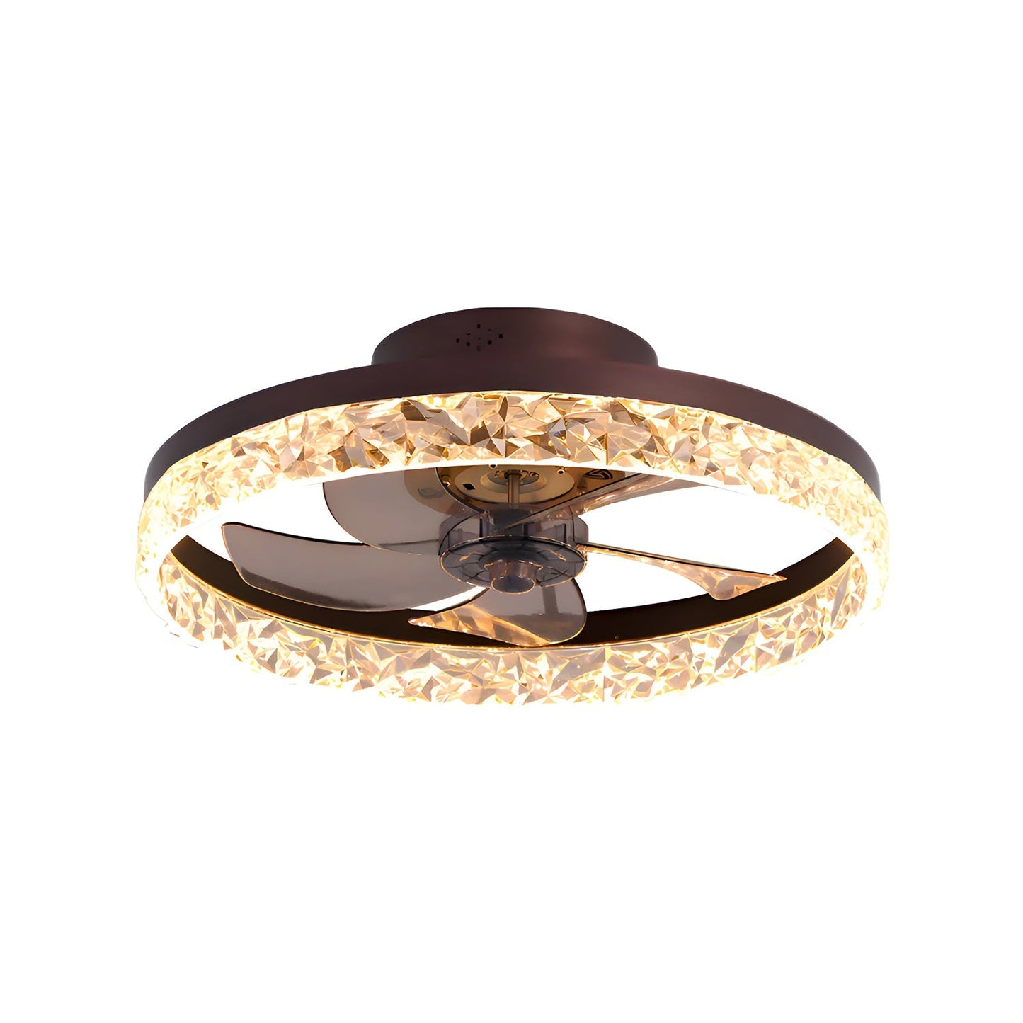 Plafondventilator met Verlichting Rond LED Dimbaar Afstandsbediening Zwart Goud Wit Modern