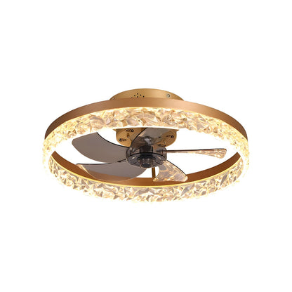 Plafondventilator met Verlichting Rond LED Dimbaar Afstandsbediening Zwart Goud Wit Modern