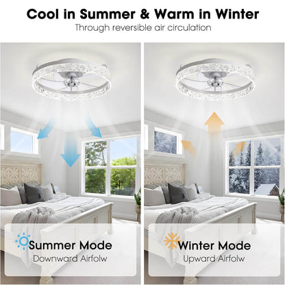 Plafondventilator met Verlichting Rond LED Dimbaar Afstandsbediening Zwart Goud Wit Modern