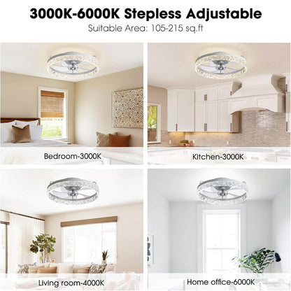Plafondventilator met Verlichting Rond LED Dimbaar Afstandsbediening Zwart Goud Wit Modern
