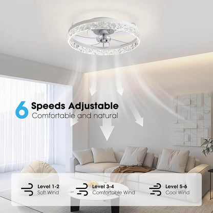Plafondventilator met Verlichting Rond LED Dimbaar Afstandsbediening Zwart Goud Wit Modern