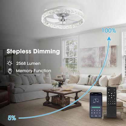 Plafondventilator met Verlichting Rond LED Dimbaar Afstandsbediening Zwart Goud Wit Modern