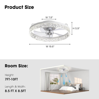 Plafondventilator met Verlichting Rond LED Dimbaar Afstandsbediening Zwart Goud Wit Modern
