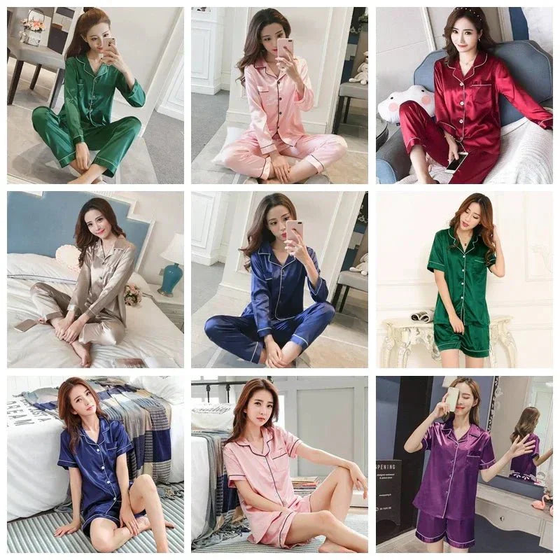 Dames Pyjama Set Zijdezacht Comfortabel Klassiek Ontwerp