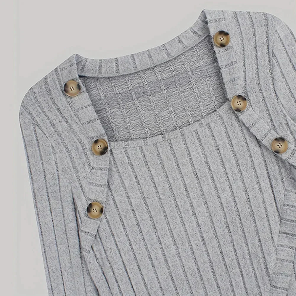 Vrouwelijke Cardigan Zacht Geribbeld Asymmetrisch Model