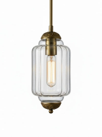 Vintage Glazen Hanglamp met Nostalgische Uitstraling – Verfijnde Verlichting voor Eetkamer en Keuken