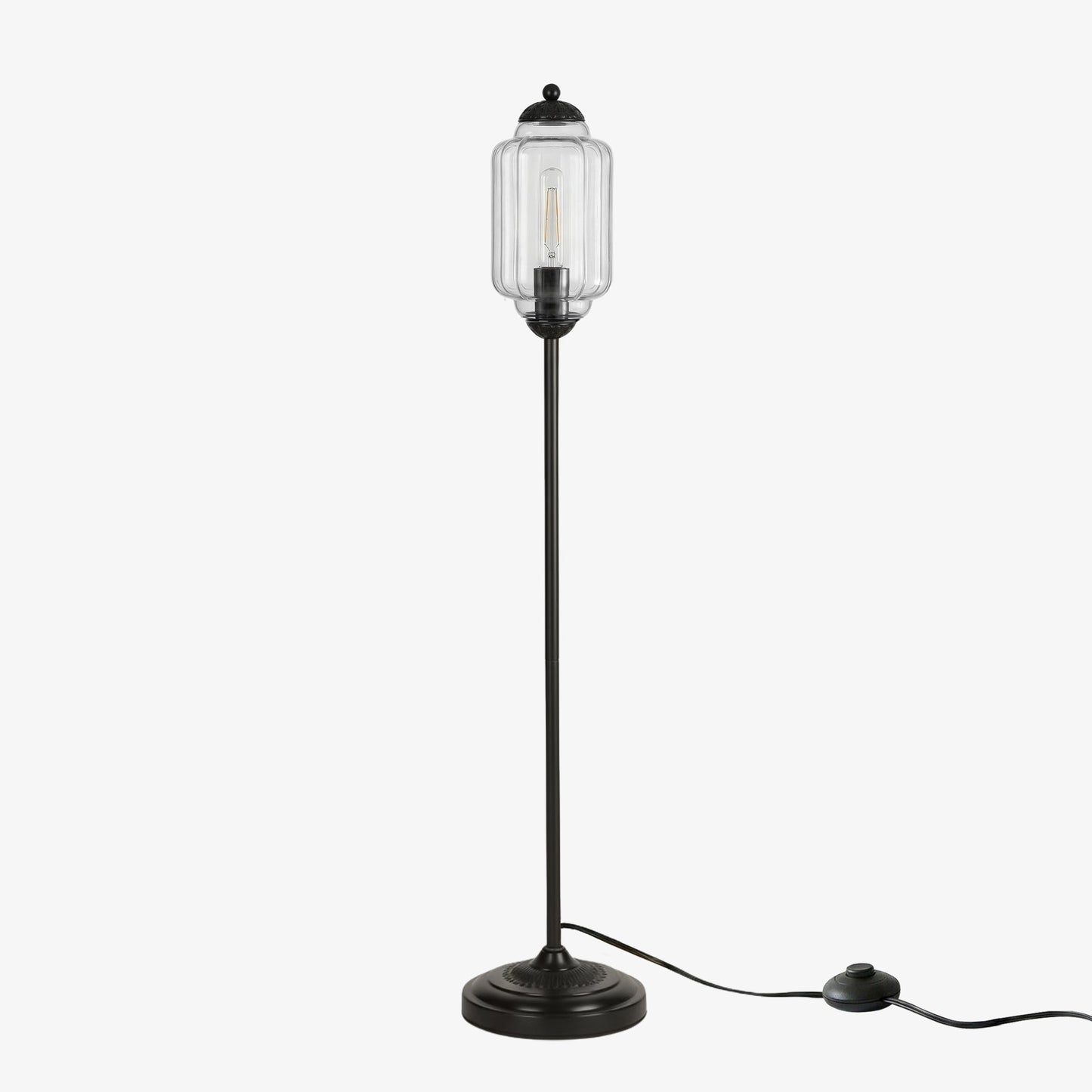 Decoratieve Glazen Pompoen Vloerlamp Retro Organische Stijl Woonkamer Staande Lamp