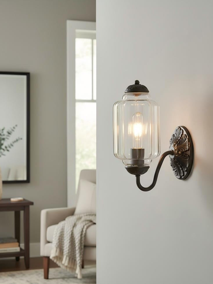 Melkglazen Wandlamp Eloise voor Hal en Slaapkamer | Vintage Wandverlichting met Melkwit Glas