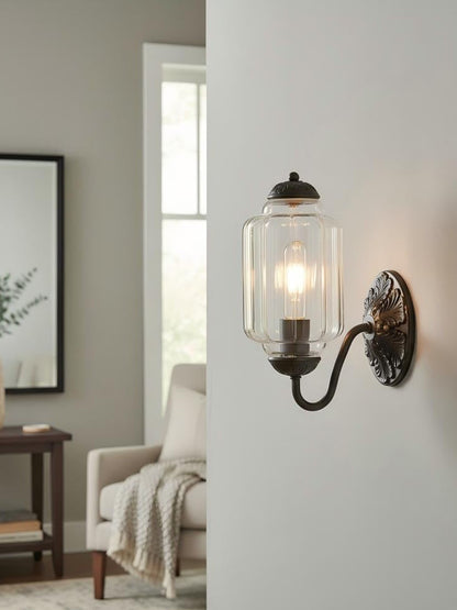 Melkglazen Wandlamp Eloise voor Hal en Slaapkamer | Vintage Wandverlichting met Melkwit Glas