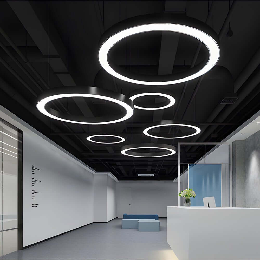 Industriële LED Ring Hanglamp 6000K Met IP42 En Acryl Diffuser
