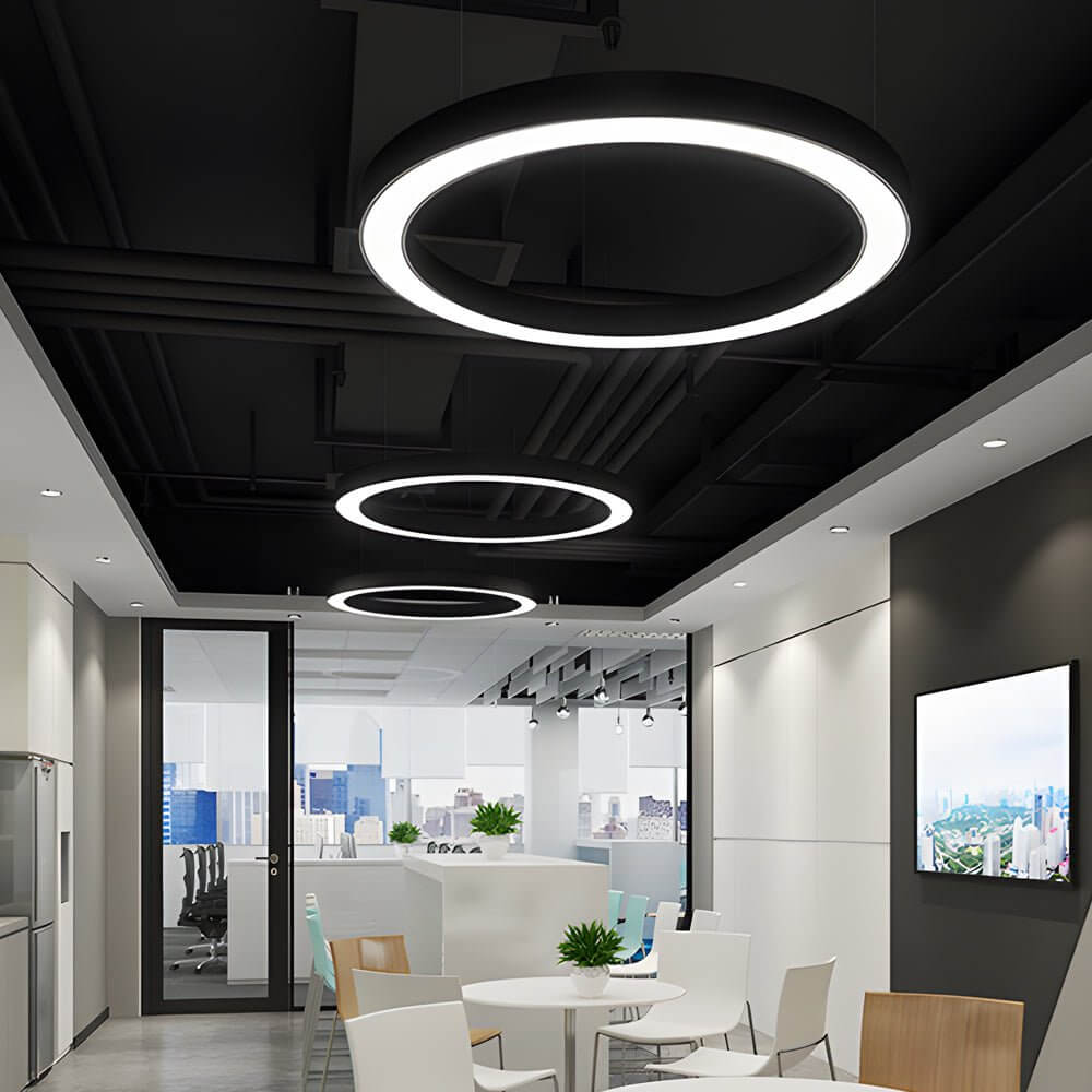 Industriële LED Ring Hanglamp 6000K Met IP42 En Acryl Diffuser