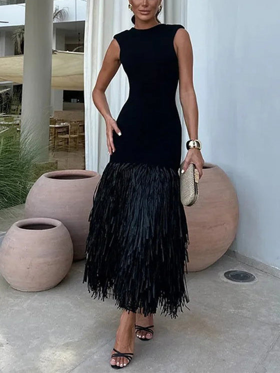 Zomerjurk Midi Raffia Boheemisch Vrouwenkleding - StudioMarella