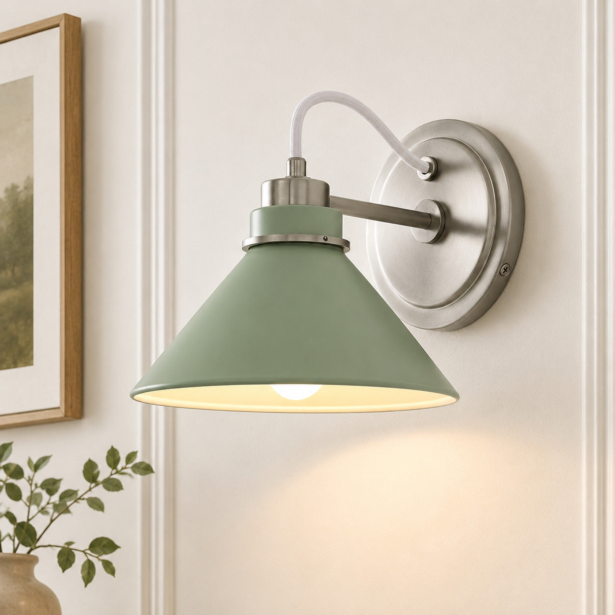 Globe Wandlamp met Gebogen Arm – Moderne Industriële Verlichting voor Badkamer, Slaapkamer en Gang