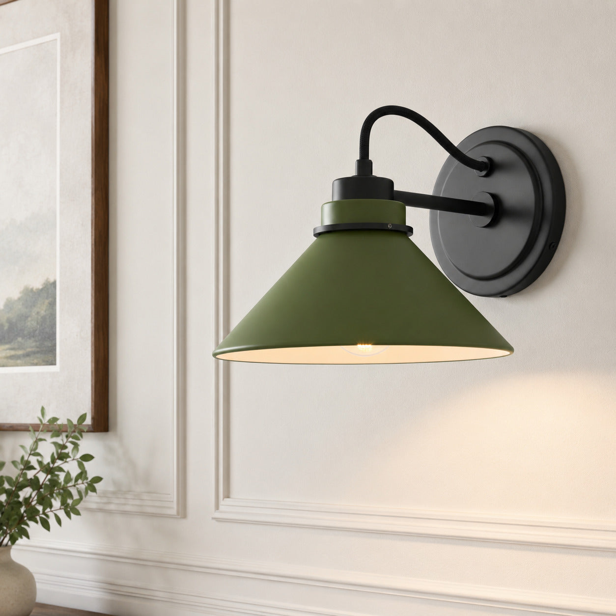 Globe Wandlamp met Gebogen Arm – Moderne Industriële Verlichting voor Badkamer, Slaapkamer en Gang