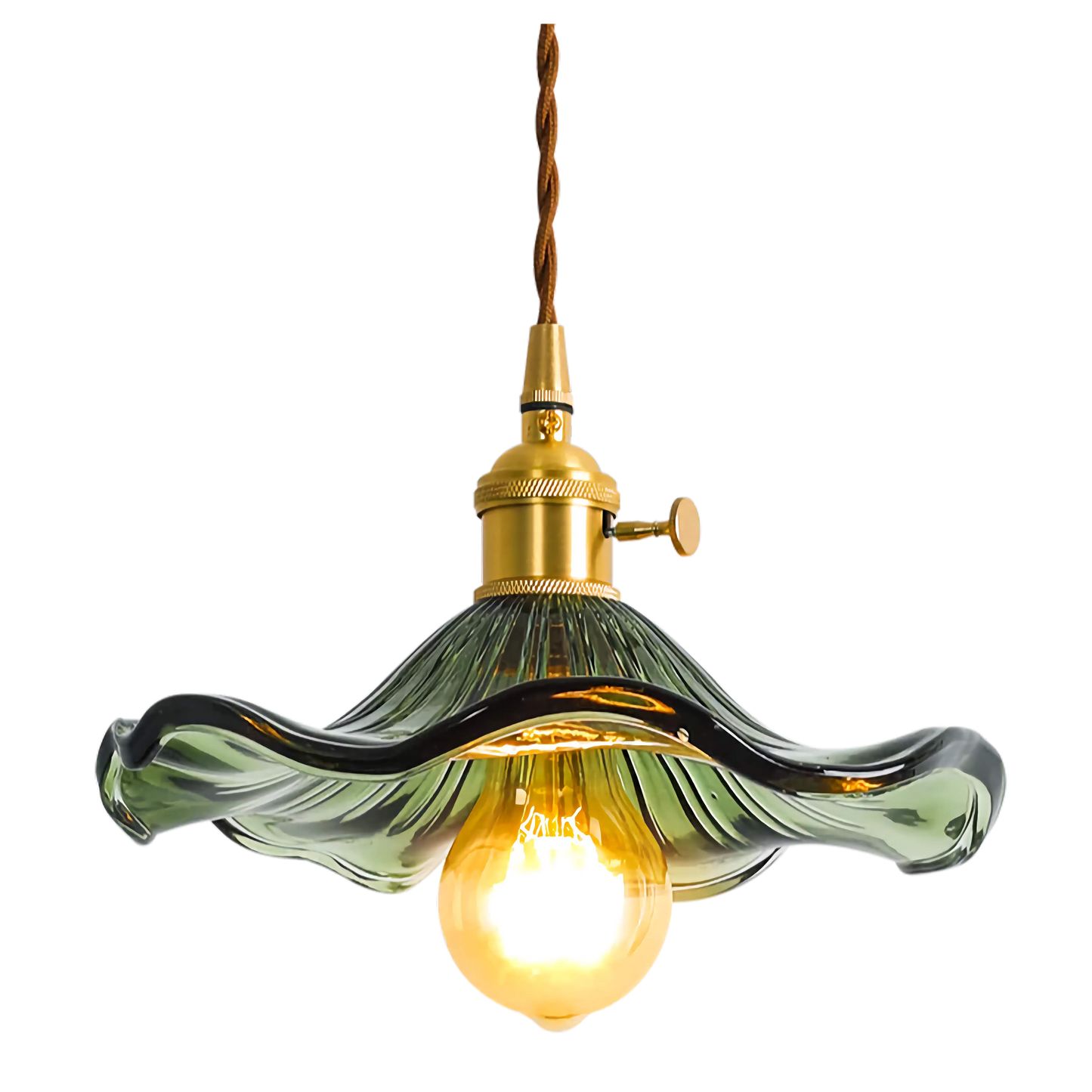 Hanglamp Glas E27 Groen Transparant Oranje Ø25cm Woonkamer Keuken Eetkamer Vintage Art Nouveau Sfeerlamp