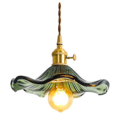 Hanglamp Glas E27 Groen Transparant Oranje Ø25cm Woonkamer Keuken Eetkamer Vintage Art Nouveau Sfeerlamp