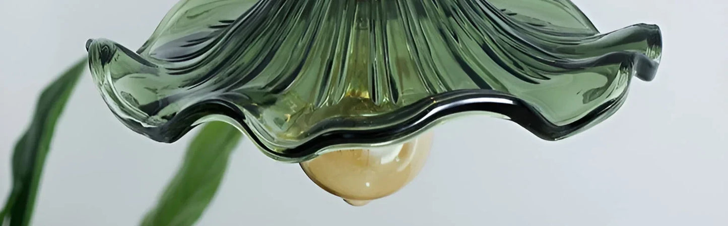 Hanglamp Glas E27 Groen Transparant Oranje Ø25cm Woonkamer Keuken Eetkamer Vintage Art Nouveau Sfeerlamp