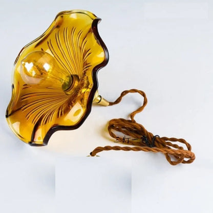 Hanglamp Glas E27 Groen Transparant Oranje Ø25cm Woonkamer Keuken Eetkamer Vintage Art Nouveau Sfeerlamp