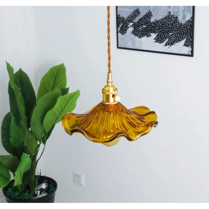 Hanglamp Glas E27 Groen Transparant Oranje Ø25cm Woonkamer Keuken Eetkamer Vintage Art Nouveau Sfeerlamp