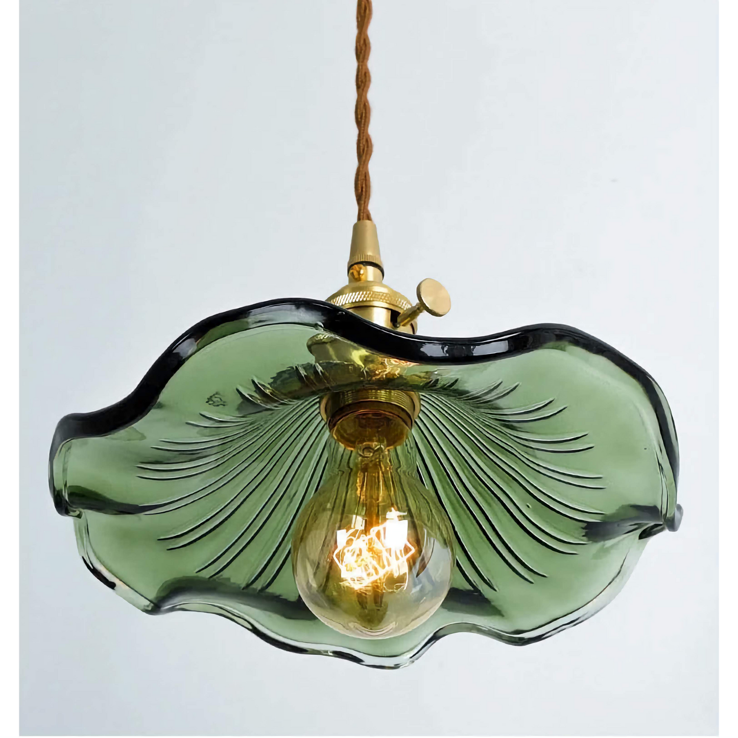 Hanglamp Glas E27 Groen Transparant Oranje Ø25cm Woonkamer Keuken Eetkamer Vintage Art Nouveau Sfeerlamp