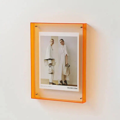 Acryl Fotolijst Gekleurd Transparant Oranje Wand Tafel Display Frame Moderne Fotohouder Poster Lijst Interieur Decoratie