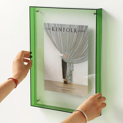 Acryl Fotolijst Gekleurd Transparant Oranje Wand Tafel Display Frame Moderne Fotohouder Poster Lijst Interieur Decoratie