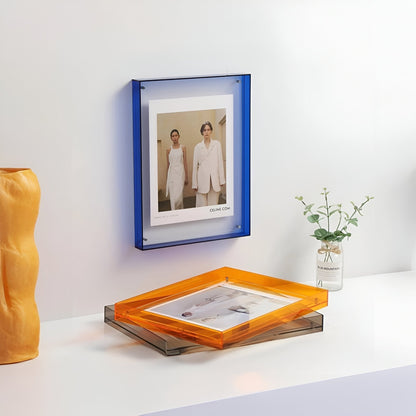 Fotolijst Acryl Transparant Wandlijst Modern Blauw Rand Wanddecoratie Foto Lijst Minimalistisch Interieur Posterhouder