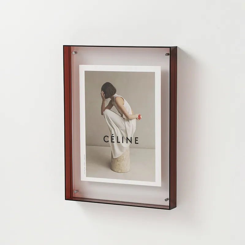 Acryl Fotolijst Gekleurd Transparant Oranje Wand Tafel Display Frame Moderne Fotohouder Poster Lijst Interieur Decoratie