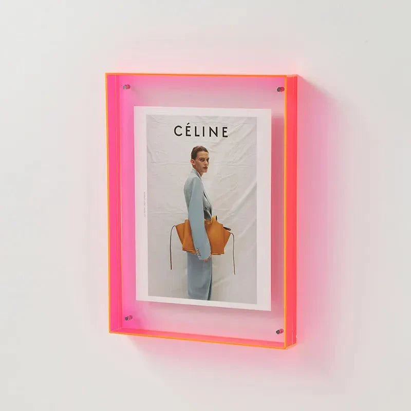 Acryl Fotolijst Gekleurd Transparant Oranje Wand Tafel Display Frame Moderne Fotohouder Poster Lijst Interieur Decoratie