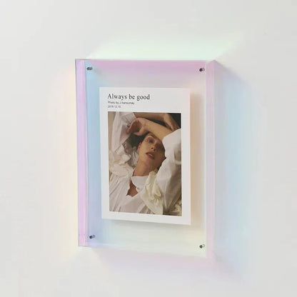 Acryl Fotolijst Gekleurd Transparant Oranje Wand Tafel Display Frame Moderne Fotohouder Poster Lijst Interieur Decoratie