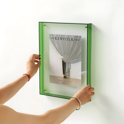 Fotolijst Acryl Transparant Wandlijst Modern Blauw Rand Wanddecoratie Foto Lijst Minimalistisch Interieur Posterhouder