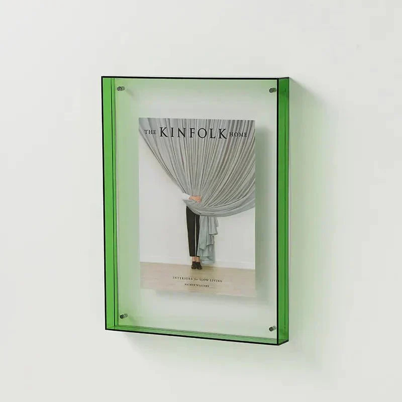 Acryl Fotolijst Gekleurd Transparant Oranje Wand Tafel Display Frame Moderne Fotohouder Poster Lijst Interieur Decoratie
