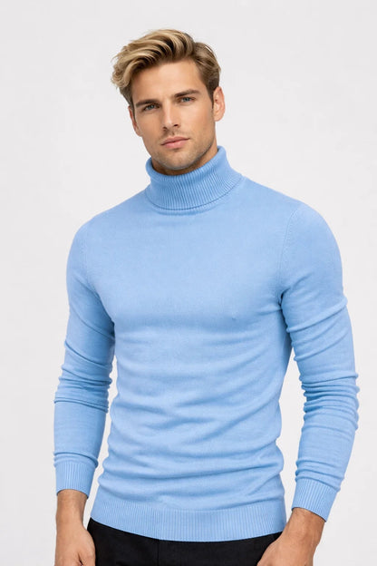 Coltrui Heren Slim Fit Rolkraag Geribbeld Klassiek Design
