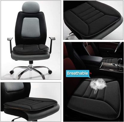 Zitcomfortkussen Memory Foam Auto Zwart Grijs Drukpuntreductie Ergonomisch Autostoelkussen Rugsteun Lange Ritten