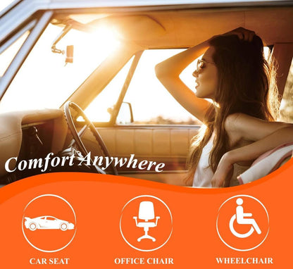 Zitcomfortkussen Memory Foam Auto Zwart Grijs Drukpuntreductie Ergonomisch Autostoelkussen Rugsteun Lange Ritten